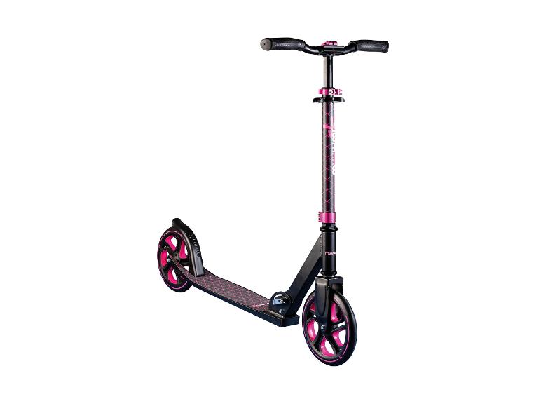 Schwarz-pinker Roller mit großen Rädern und verstellbarem Lenker.
