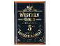 WESTERN GOLD Bourbon Whiskey 5 Jahre, dunkelblaues Etikett mit goldenem Muster