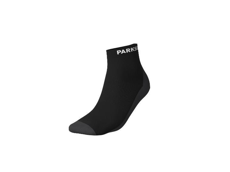 Schwarze PARKSIDE Sportsocke mit dunkelgrauer Ferse und Spitze