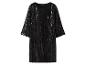 Schwarzes Paillettenkleid mit Dreiviertelärmeln