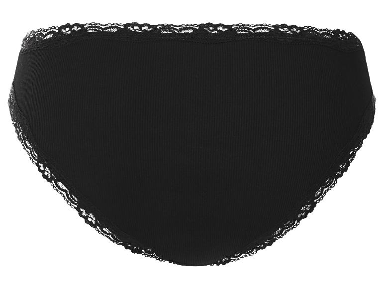 Damen Gerippte Slips mit Spitze, 5 Stück
