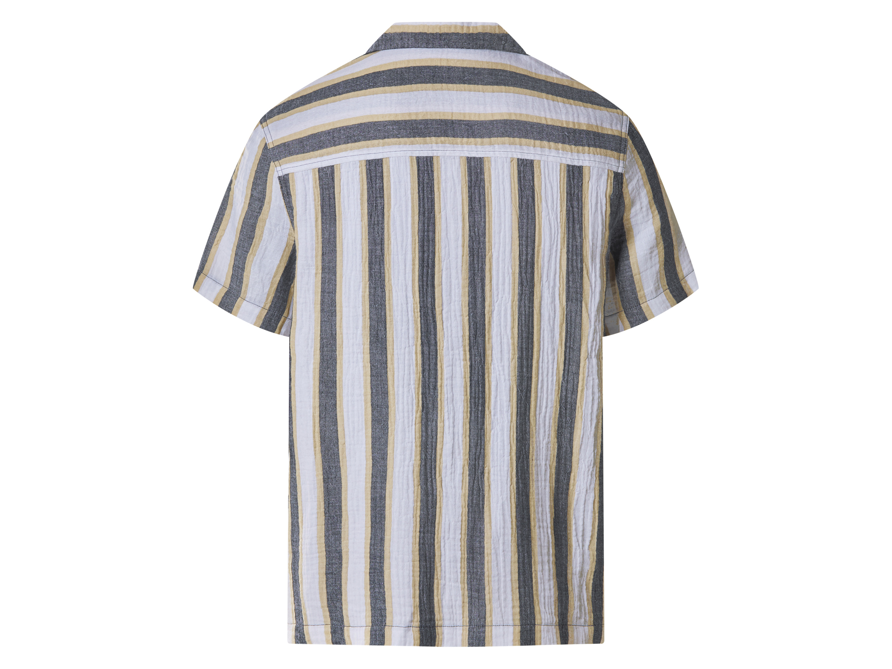 ESMARA MEN Musselin-Freizeithemd (Weiß/Grau, M (39/40)) – Bild 3 von 4