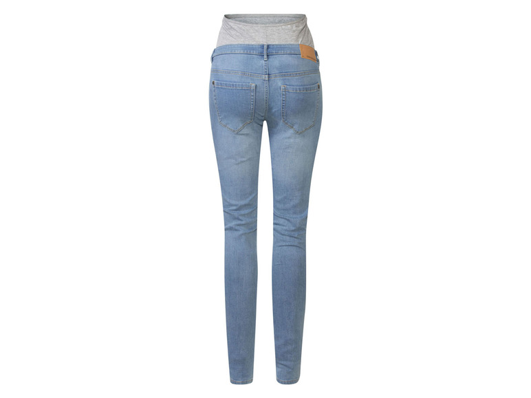 Blaue Skinny Jeans für Schwangere.