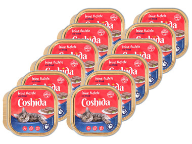 COSHIDA Katzenvollnahrung feine Pastete mit Rind, 12 x 100 g