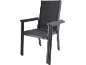 Dunkelgrauer Outdoor-Stuhl mit Netzbespannung an Sitz und Rückenlehne