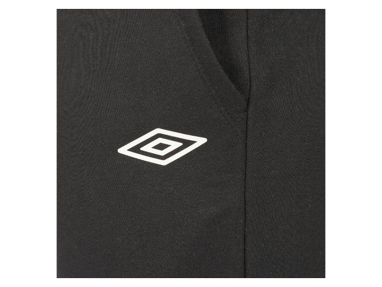 Schwarze Jogginghose mit weißem rautenförmigem Logo.