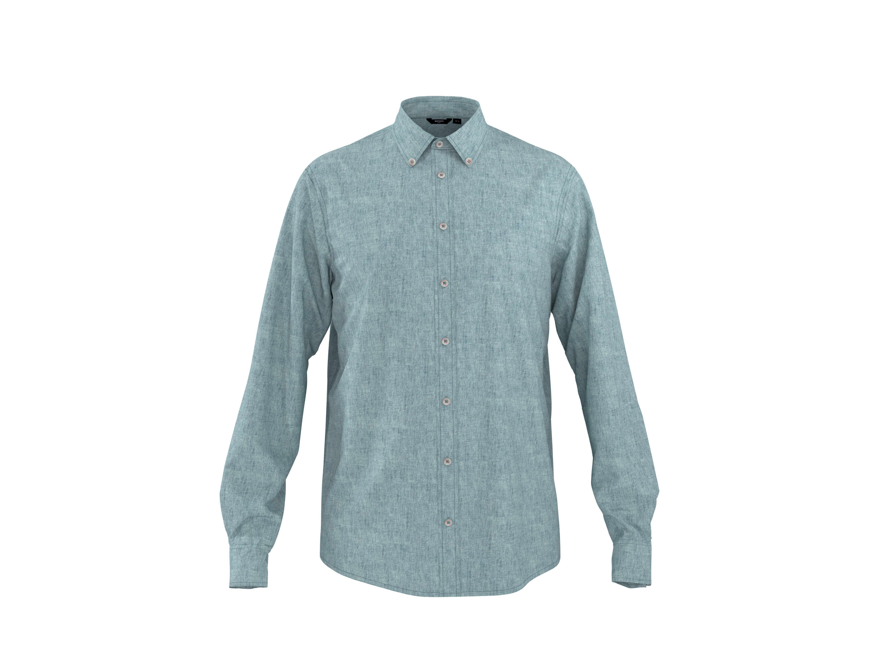 ESMARA MEN Herren Hemd mit Leinen (Blau, M(39/40))