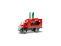 LENA TRUXX² Spielzeug-Renntransporter-Lkw mit Rennwagen und Flaggen.