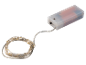 Batteriebetriebene Lichterkette mit LED-Lampen und transparentem Batteriefach.