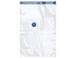 Ein transparenter Vakuumbeutel mit blauem Verschluss.