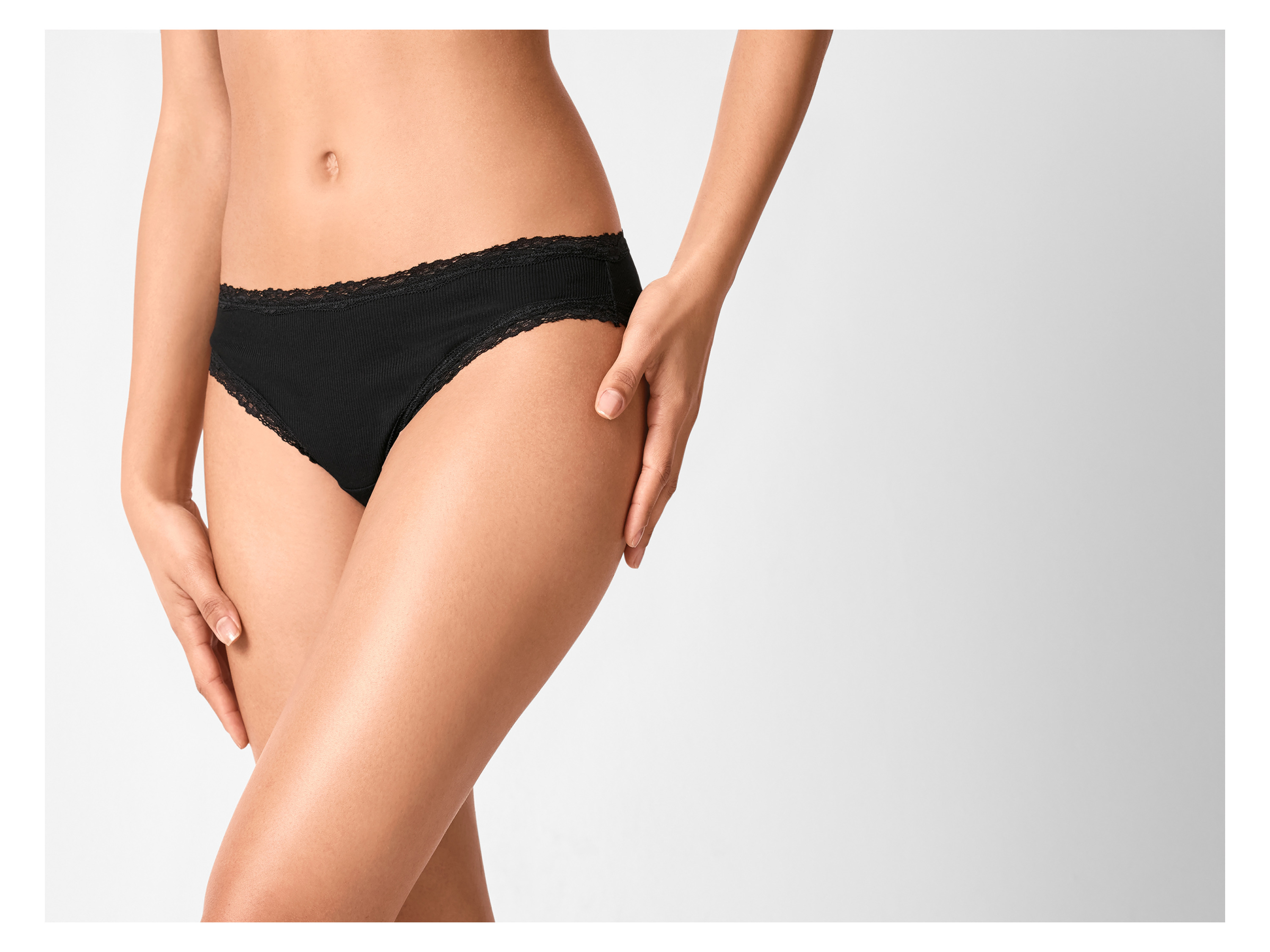 Thumbnail - esmara® Damen Slip Rippe mit Spitze 5er (Schwarz, S(36/38))