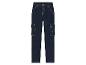 Dunkelblaue Jeans mit Cargotaschen.