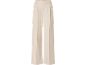 Beige weite Hose mit Falten und elastischem Bund.