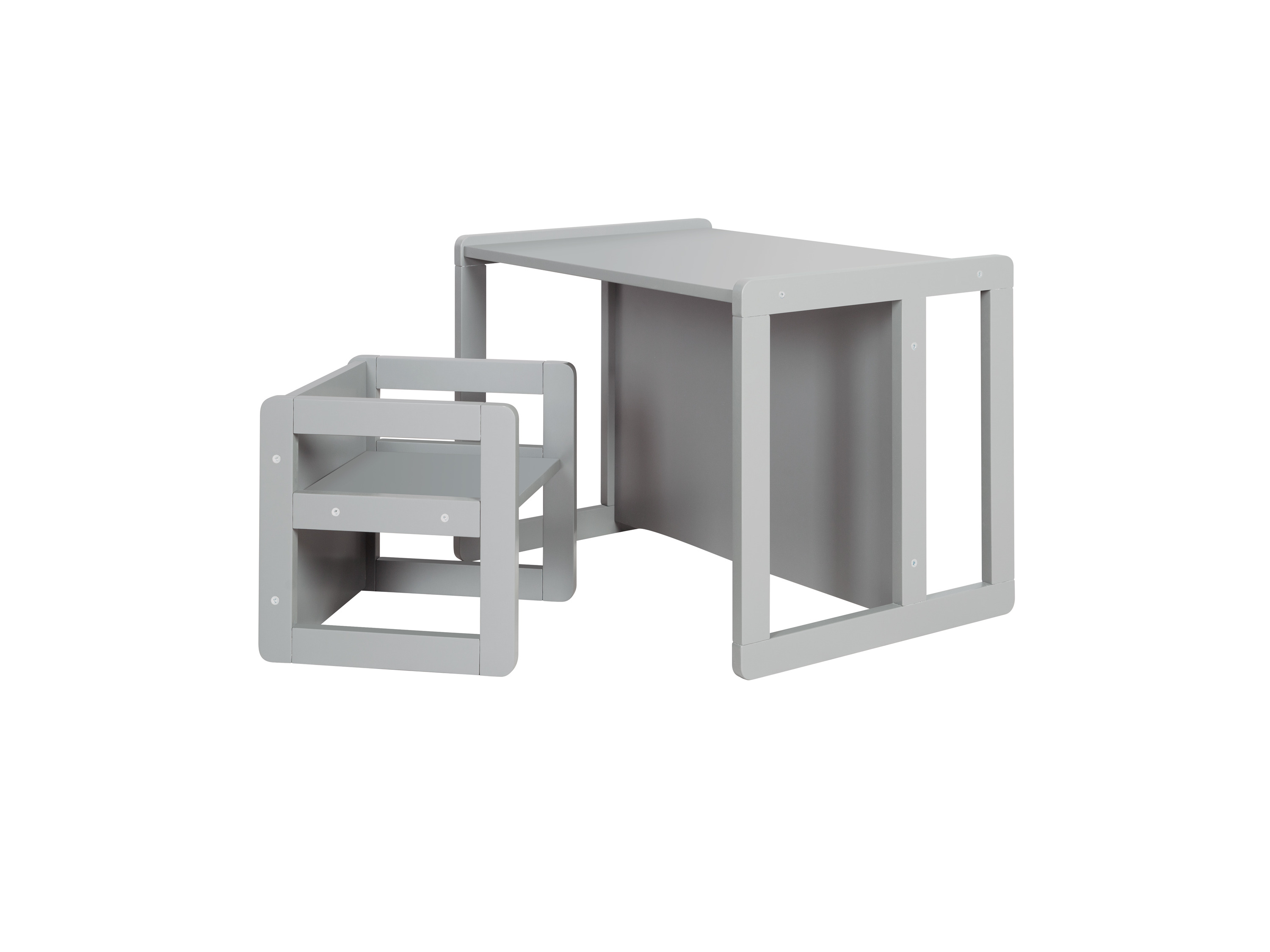 roba Kleinkinder Sitzgruppe Montessori 3in1 (Grau)““ | Tisch: bis ca. 60 kg, Sitzbank: bis ca. 40 kg Maße: Sitzhocker: ca. L 30 x B 30 x H 30 cm, Sitzhöhe Hocker: ca. 14, 18, oder 29 cm