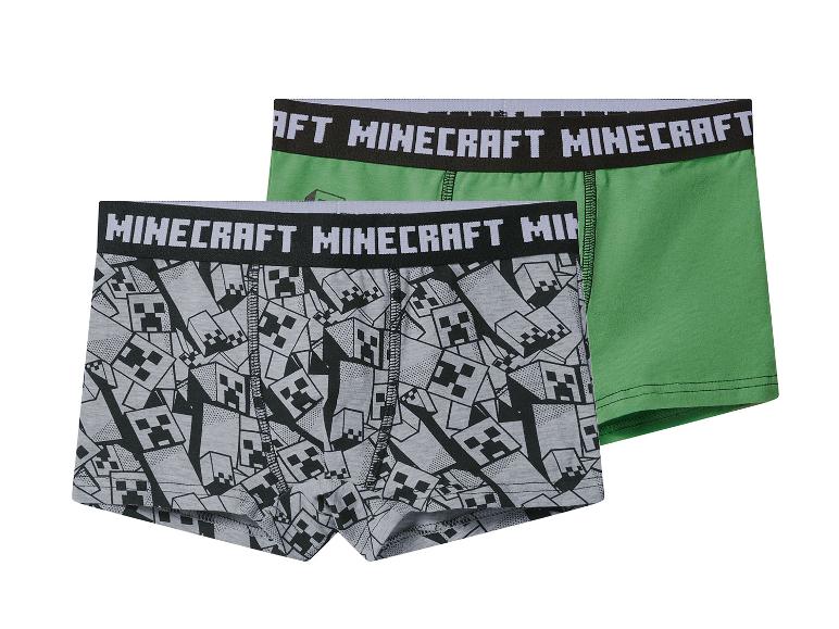 Minecraft Boxershorts in Grau mit Muster und einfarbig Grün