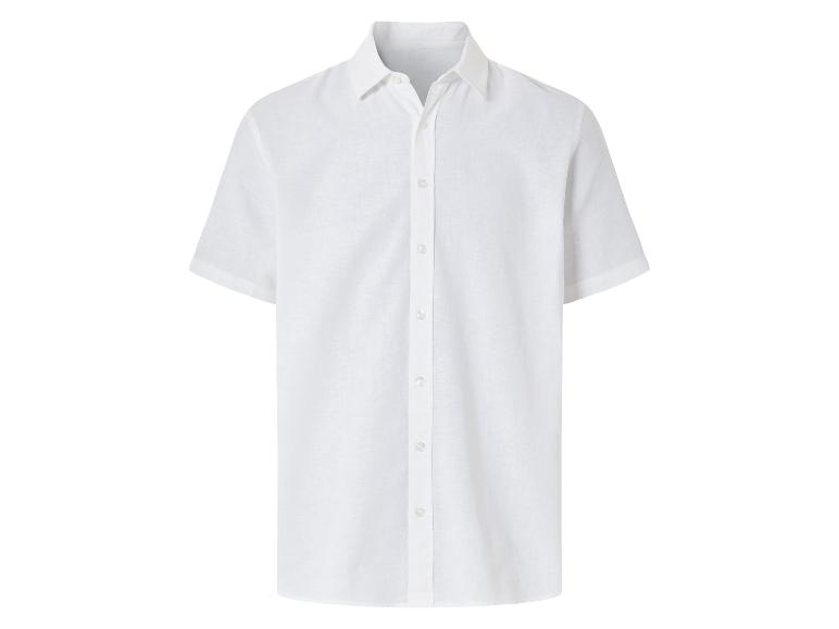 Weißes Kurzarmhemd.