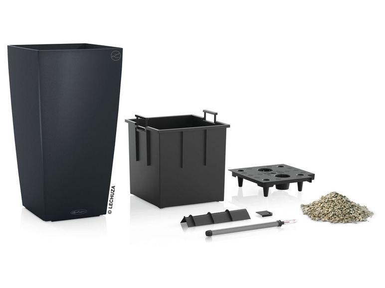 Lechuza Topf mit Innentopf, Wasserstandsanzeiger und Hydrokörnern