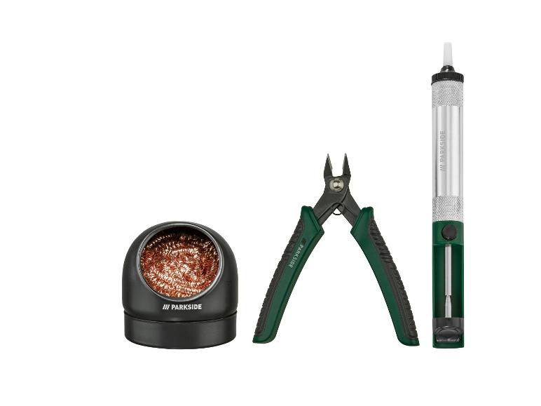 Entlötpumpe, Lötspitzenreiniger und Seitenschneider Set / Lötmatte und Lötkolbenständer Set / Löthilfe mit Beleuchtung