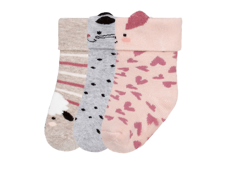 Gehe zu Vollbildansicht: lupilu Baby Mädchen Socken, 3 Paar, mit ABS-Noppen - Bild 2