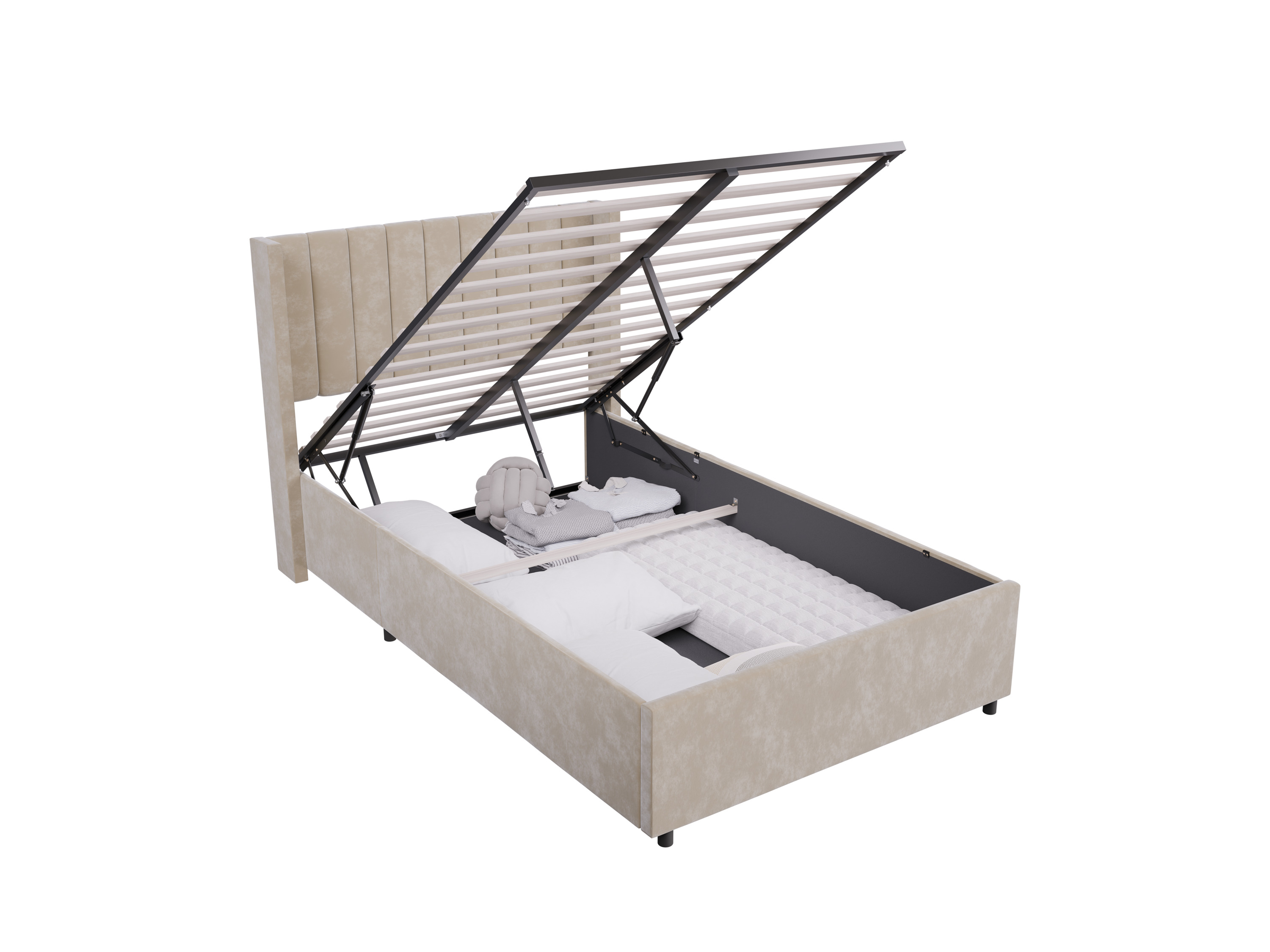 JUSKYS Polsterbett »Savona« (Beige, 120 X 200 CM) – Bild 4 von 4