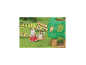Hase und Bär spielen auf Schaukel und Baumhaus in einem Blumengarten.