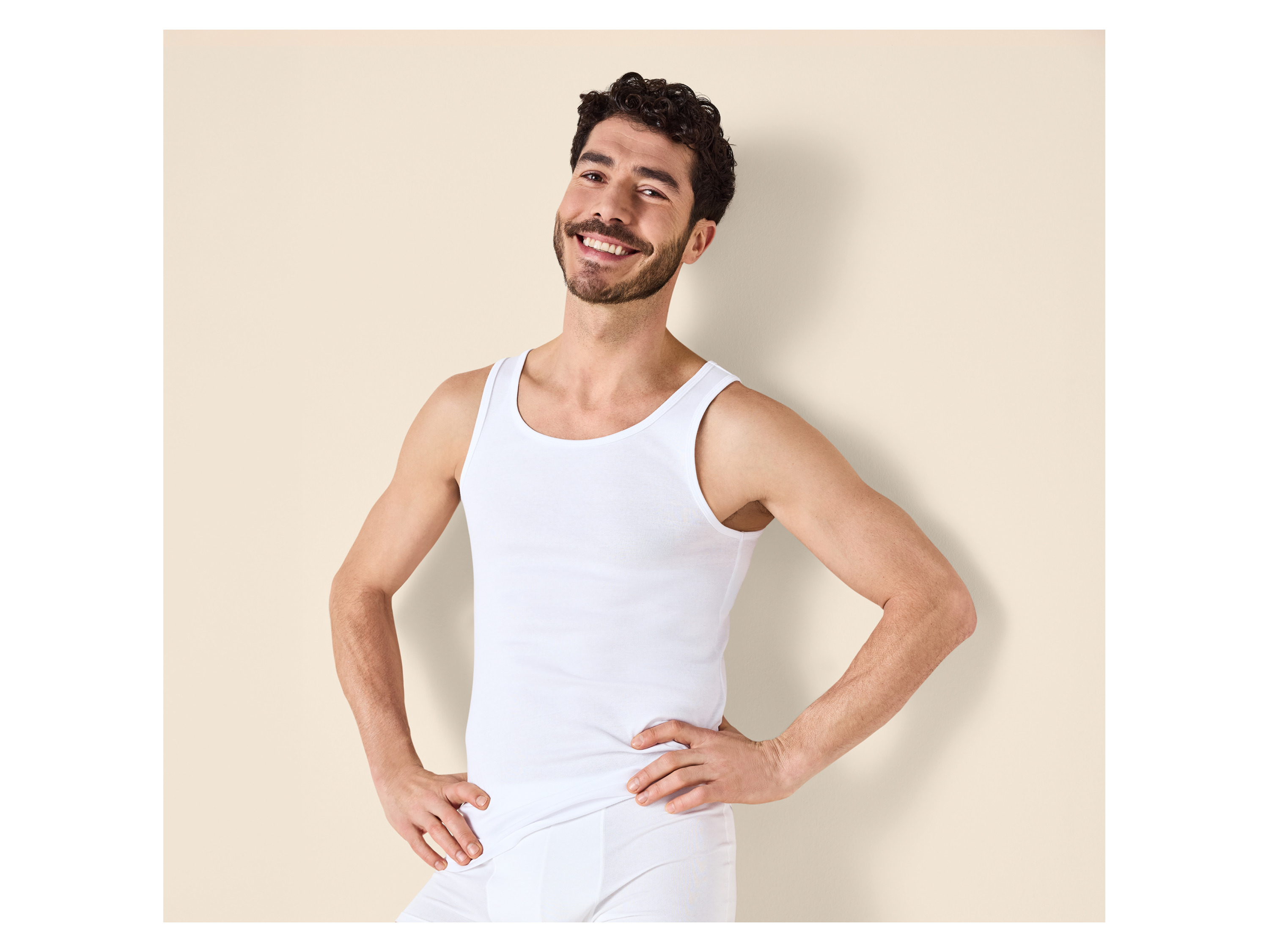 ESMARA MEN Herren Feinripp-Achselhemden, 3 Stück (Weiß, 6/L) – Bild 2 von 4