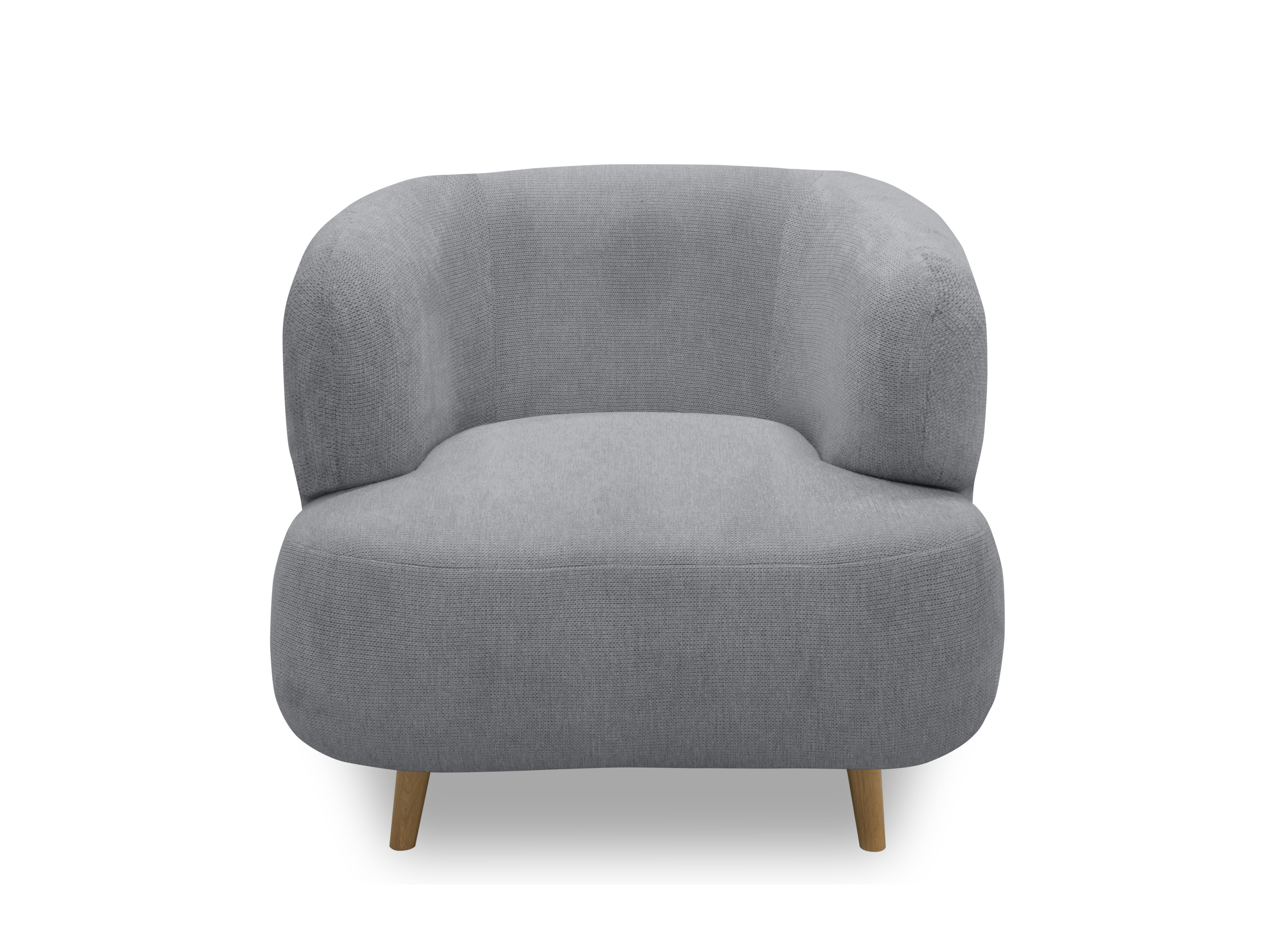 Thumbnail - Domo 2-Sitzer Sofa / Sessel »Brest«, im modernen Design (Sessel + Holzfüße, 90x86cm, Grau)