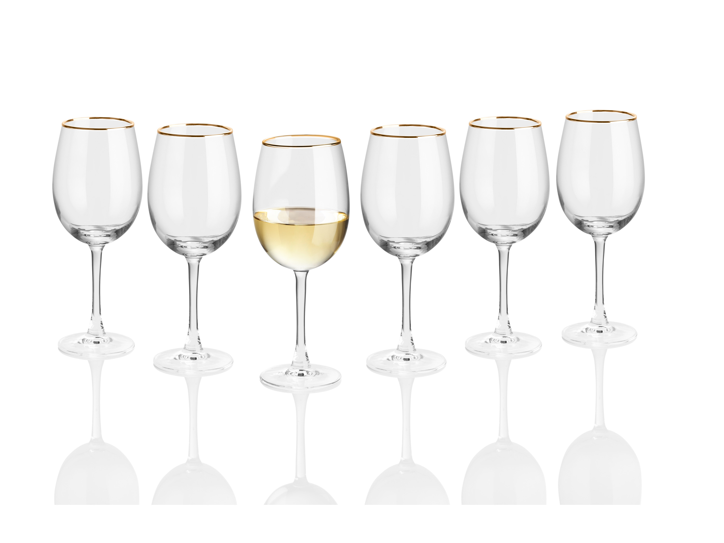 Thumbnail - LIVARNO home Glas Set mit Goldrand (Weißweinglas)