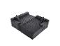Dunkelgraues Modulsofa mit Kissen, mit Cord-Textur.