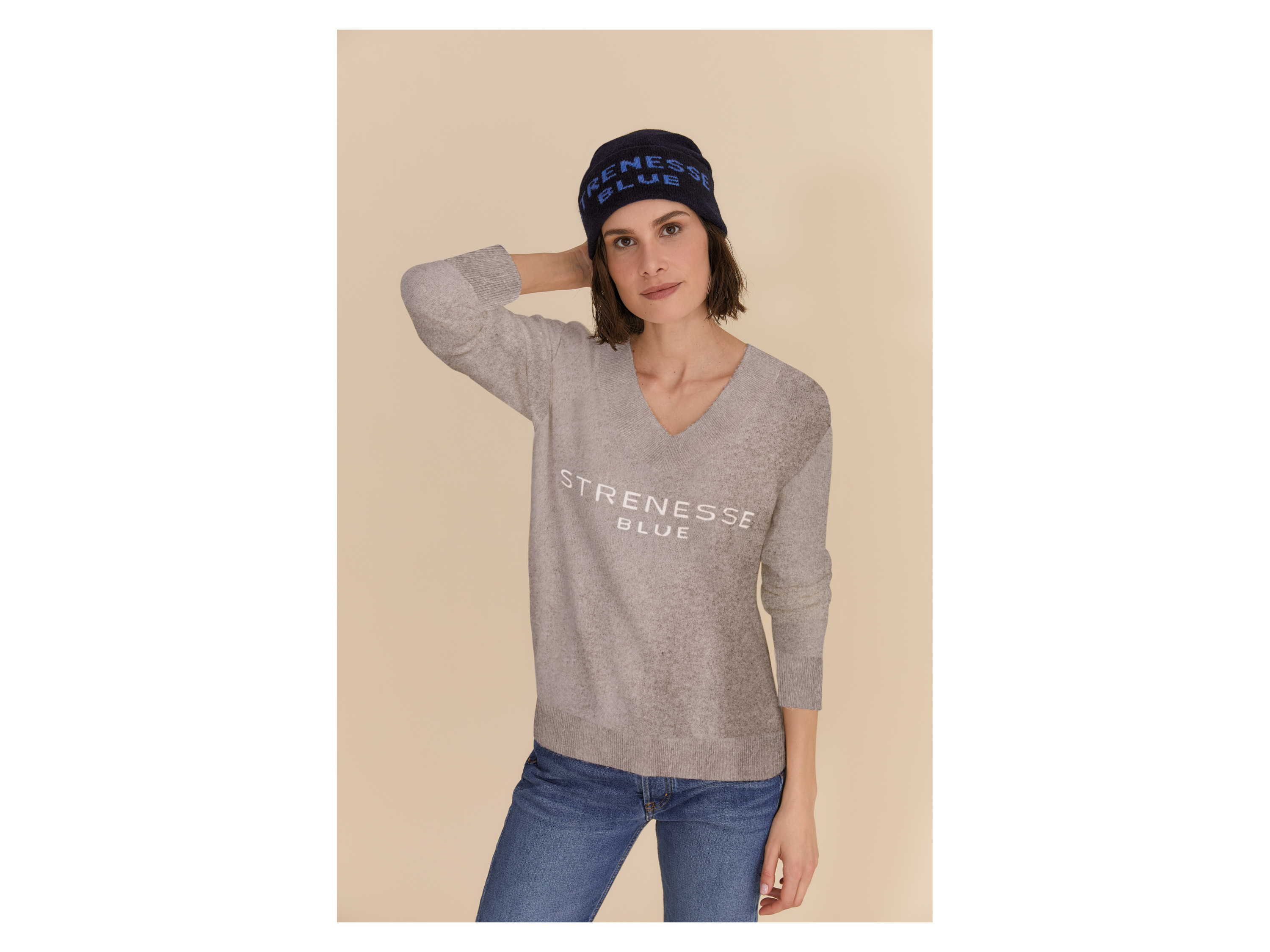 Thumbnail - Damen Strickpullover (Hellbraun, M)