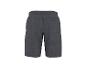 Dunkelgraue Sweatshorts mit Gesäßtasche, Rückansicht.