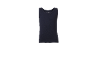 Dunkelblaues geripptes Tanktop für Kinder, mit Rundhalsausschnitt und bequemer Passform.