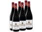 Sechs Flaschen Châteauneuf-du-Pape Rotwein mit weißen Etiketten und päpstlichen Siegeln.