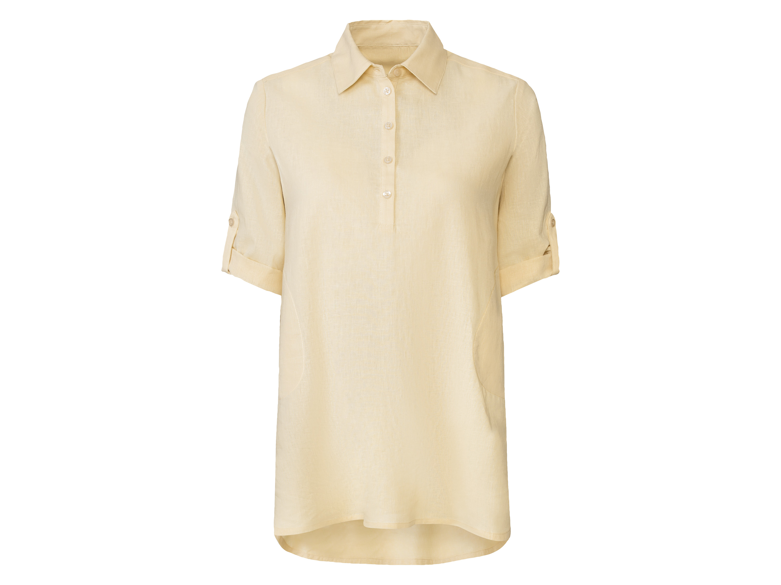 ESMARA® Damen Leinenkleid kurz (Beige, 40)""
