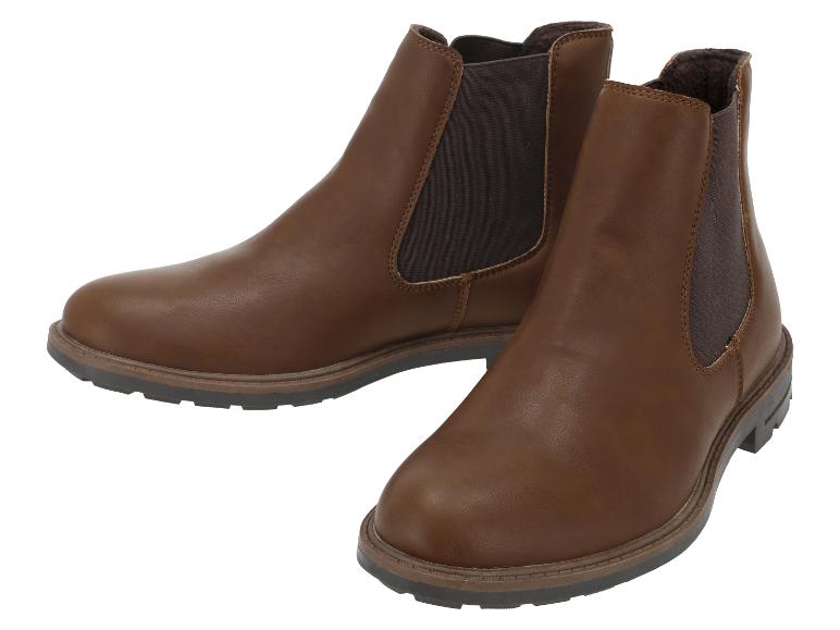 Braune Herren Chelsea Boots mit elastischen Einsätzen.