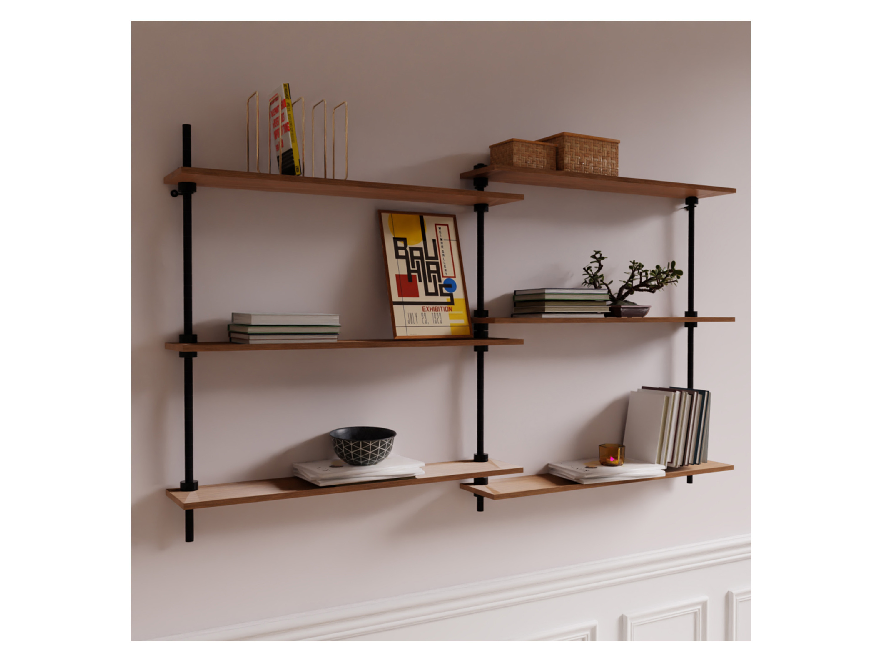 Thumbnail - AR SHELVING Wand-Regalsystem DECO (92,5x160x17x5 cm)