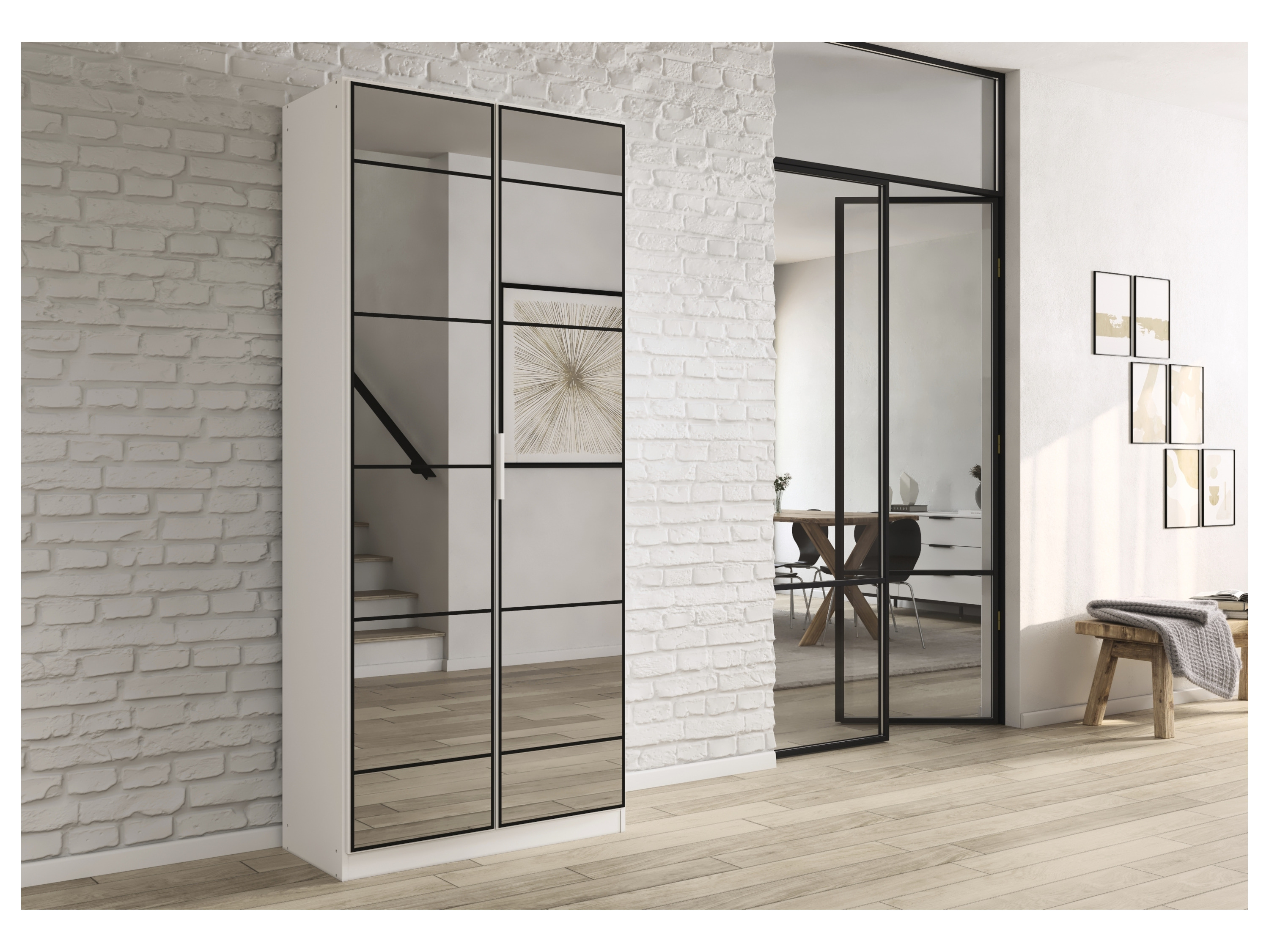 RAUCH ORANGE Acero Gardeobenschrank (Breite 91 cm/Höhe 210 cm, Weiß, Breite 91 cm / Höhe 210 cm) – Bild 2 von 4