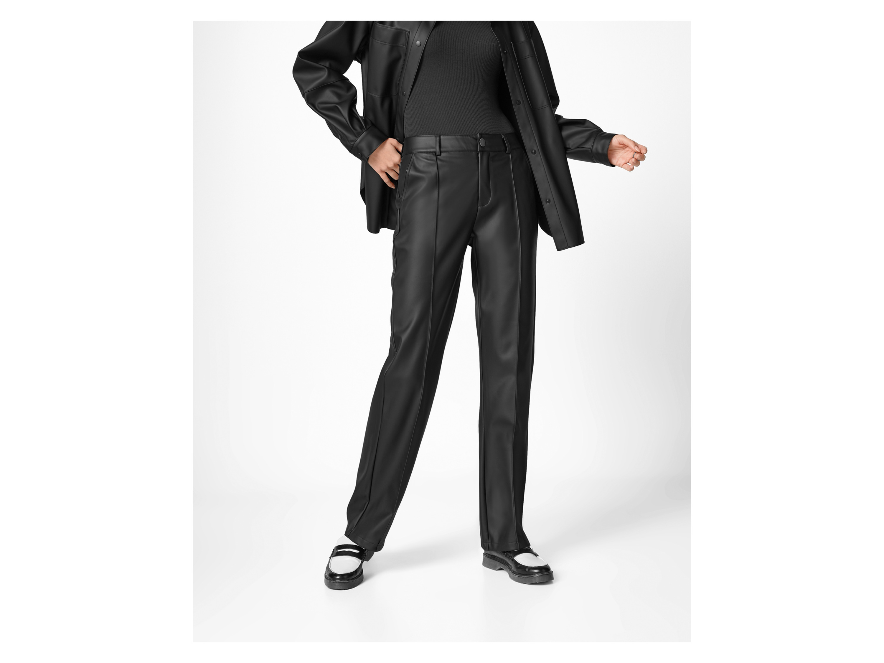 ESMARA® Damen Wide-Leg-Hose (Schwarz, 38) – Bild 2 von 3