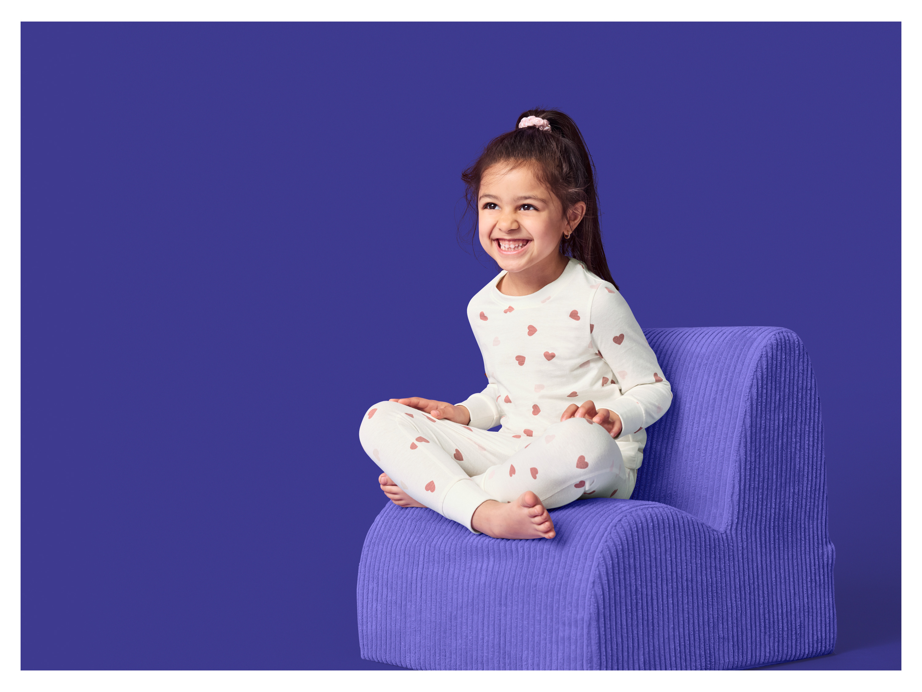 Thumbnail - lupilu® Kleinkinder Mädchen Jungen Pyjama lang/lang (Herzen/weiß, 98/104)