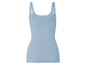 Ein hellblaues Tanktop mit Spitze.