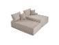 Zweiteiliges Modulsofa mit Kissen, bezogen mit beigem Cordstoff.