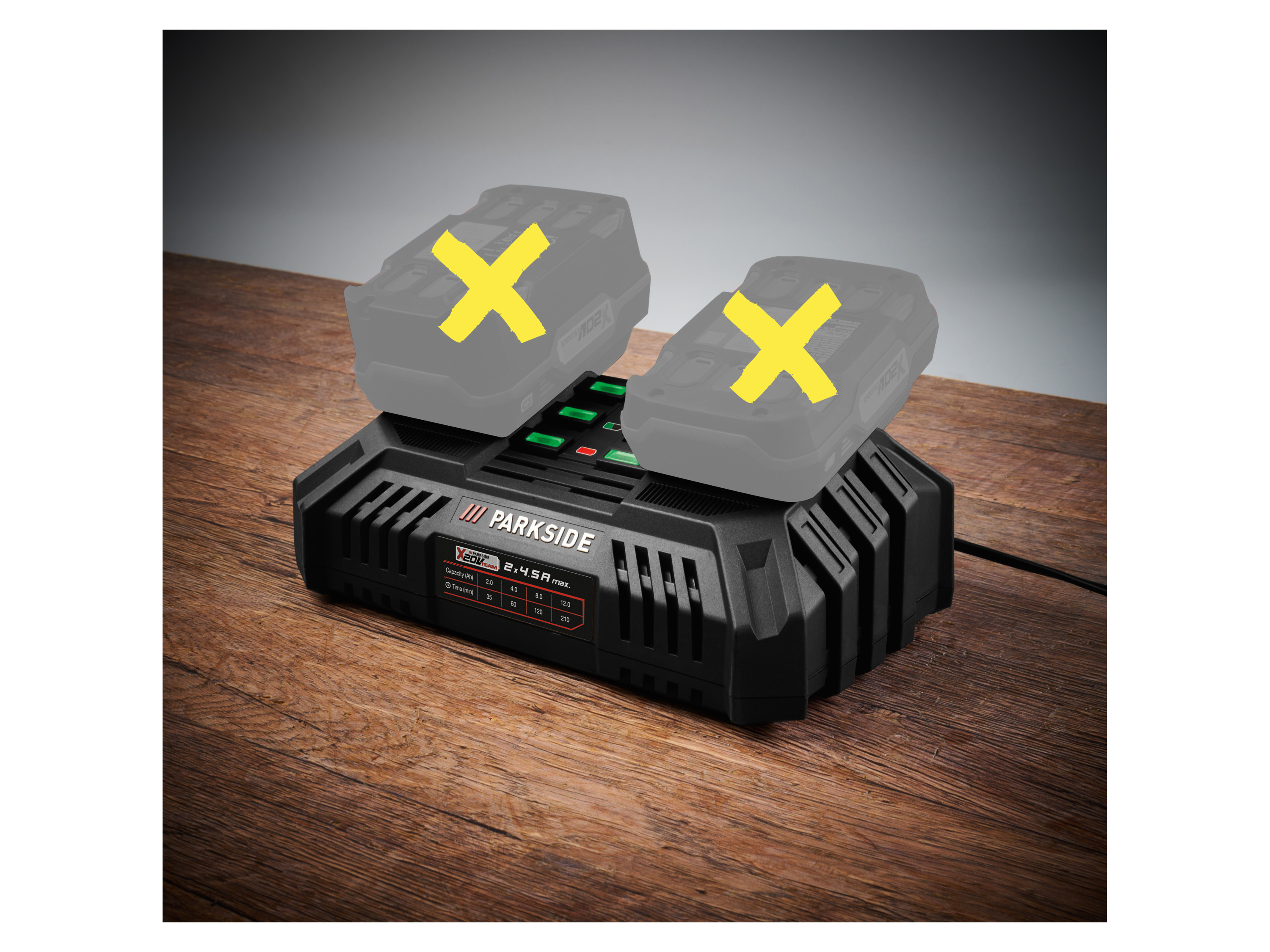 Thumbnail - PARKSIDE® 20 V / 2x 4,5 A Akku-Doppelladegerät »PDSLG 20 B1«, ohne Akku