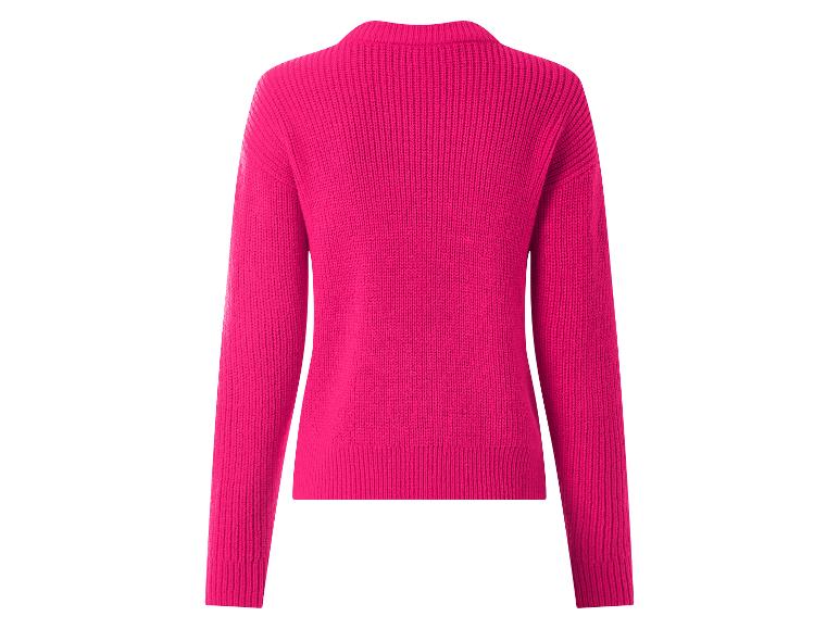 Rosa Rippstrickpullover, Rückansicht