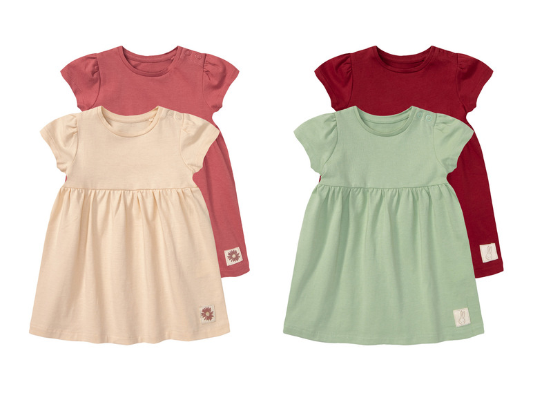 Gehe zu Vollbildansicht: lupilu® Baby Kleider, 2 Stück, reine Bio-Baumwolle - Bild 1