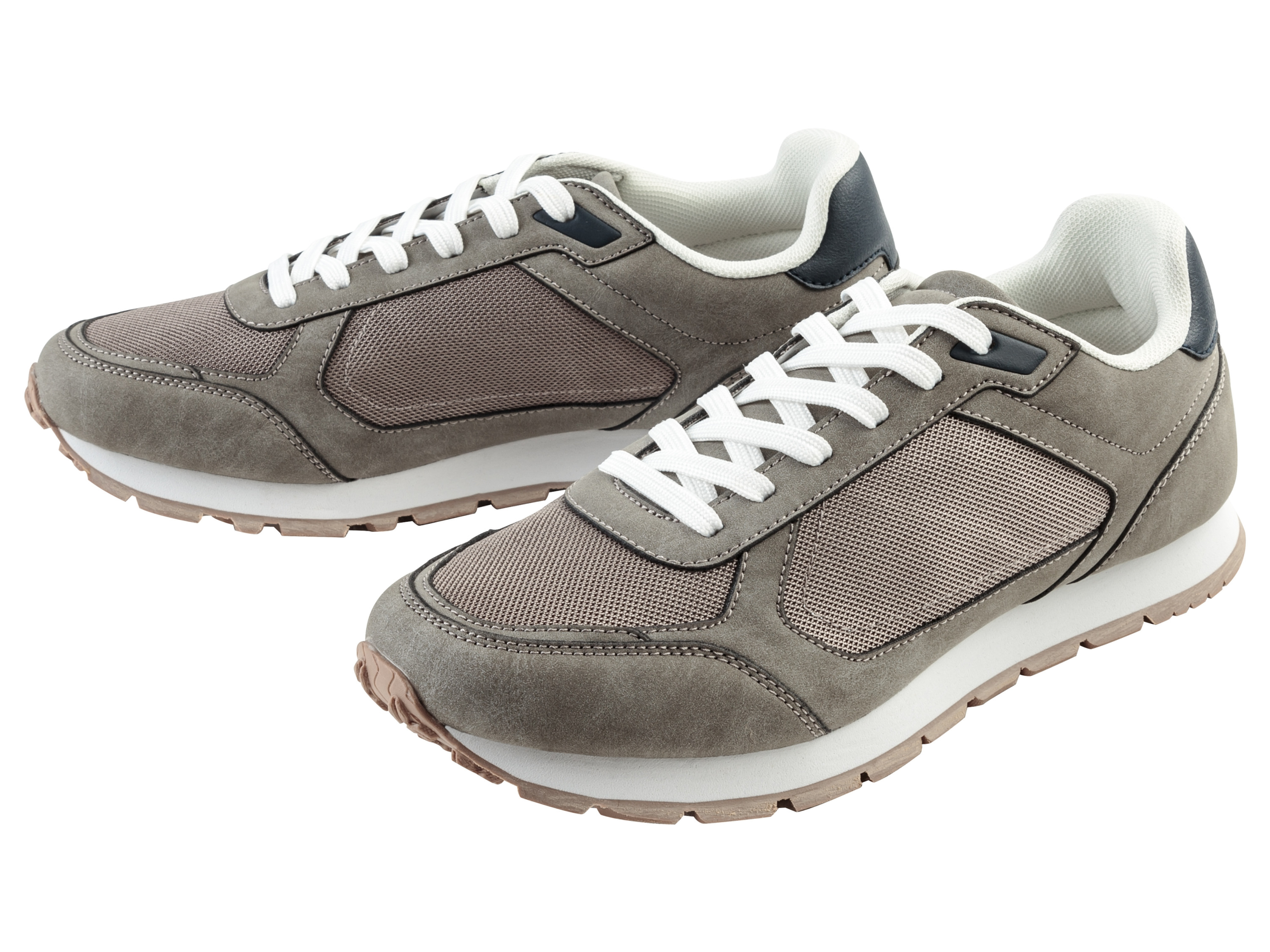 LIVERGY® Herren Sneaker (grau/navy, 44)““ | Zungen- und Schaftrandpolsterung Schuhweite: – Verschlussart: Schnürung Laufsohle: TPR-Laufsohle mit dämpfender EVA-Zwischensohle Material: Obermaterial: sonstiges Material, Textil