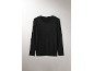 Schwarzes Langarmshirt für Herren mit Rundhalsausschnitt.