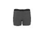 Dunkelgraue Herren-Boxershorts mit schwarzem Bund und weißen Streifen, Rückansicht.