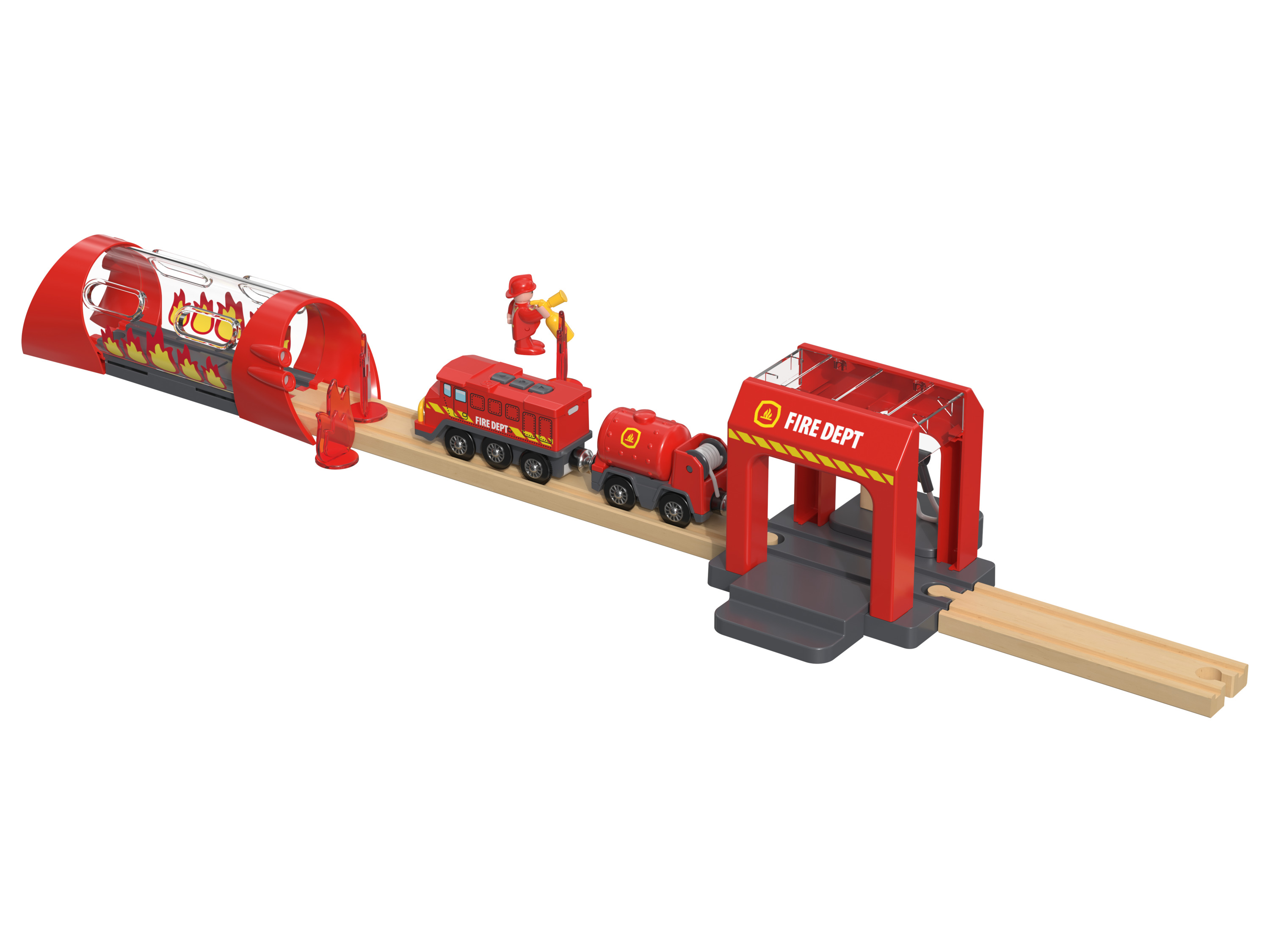 Thumbnail - Playtive Holz Eisenbahn Technologie Set (Feuerwehr)