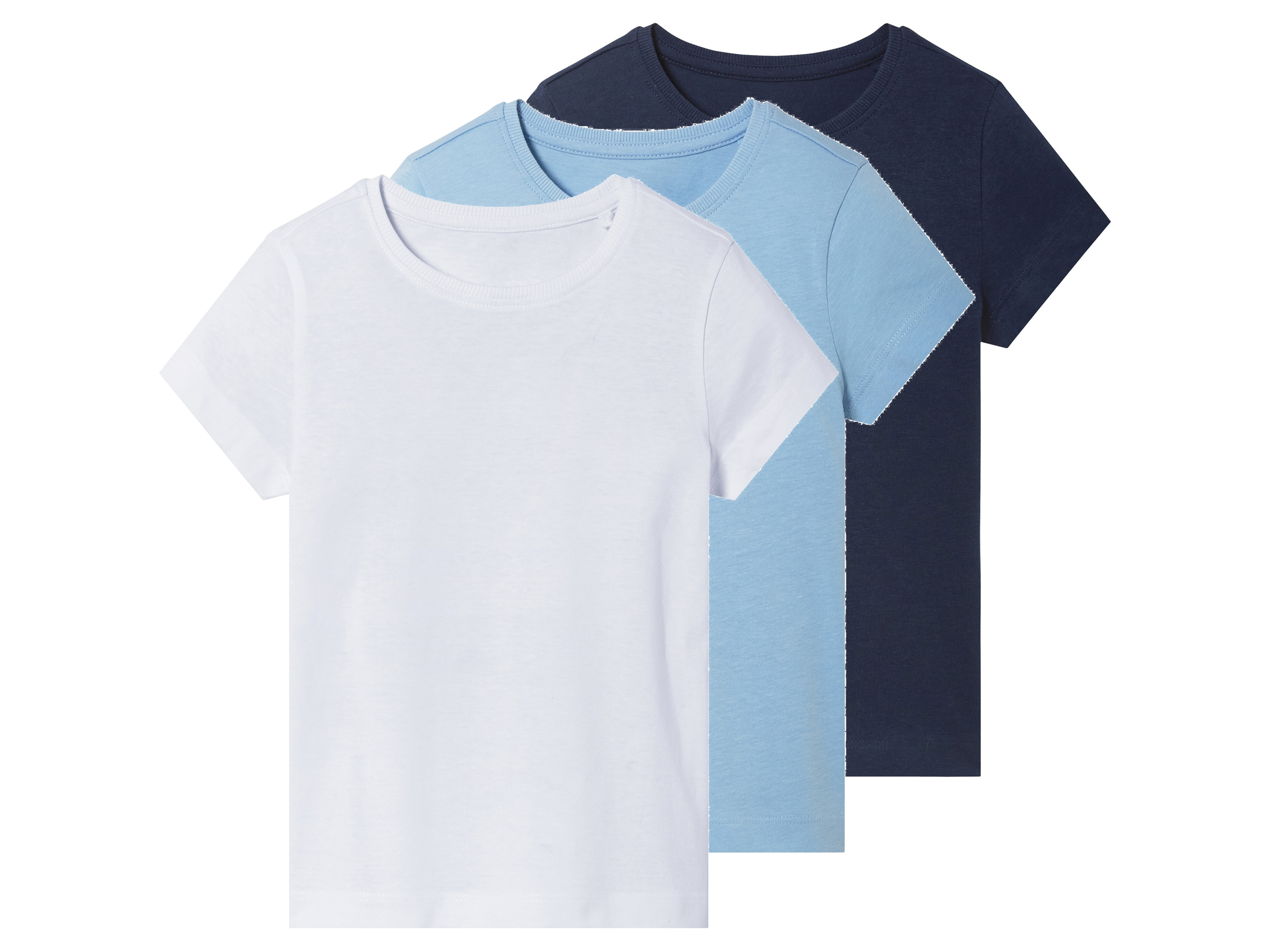 lupilu® Kleinkinder Mädchen T-Shirt 3er Pack (navy/blau/weiß, 98/104)““ | rose/hellblau