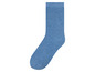 Eine blaue Socke mit glatter Textur.